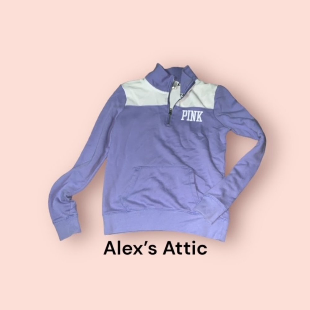 pink xs purple and white sweatshirt pre owned